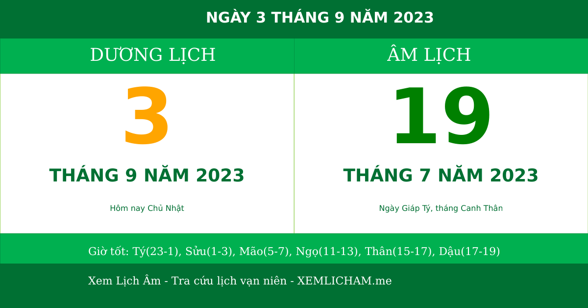 Lịch Âm Hôm Nay - Ngày Âm Lịch Hôm Nay Ngày Mai, Lịch Âm Dương 9/2023